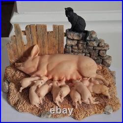 Border Fine Arts Moses and Bertha Figurine JH3 Ray Ayres 1985 Pig Cat Herriot