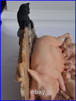 Border Fine Arts Moses and Bertha Figurine JH3 Ray Ayres 1985 Pig Cat Herriot