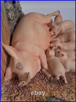 Border Fine Arts Moses and Bertha Figurine JH3 Ray Ayres 1985 Pig Cat Herriot