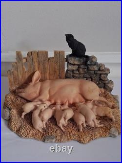 Border Fine Arts Moses and Bertha Figurine JH3 Ray Ayres 1985 Pig Cat Herriot