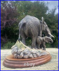 Border Fine Arts' Mother's Care' Elephant figurine B003 593/1250 by R. T. Roberts