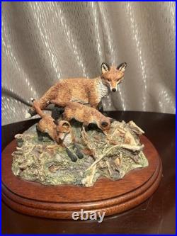 Border Fine Arts Mousing FT06 David Walton Fox & Cubs 873/2950 Ltd Ed COA