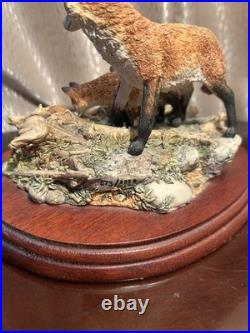 Border Fine Arts Mousing FT06 David Walton Fox & Cubs 873/2950 Ltd Ed COA