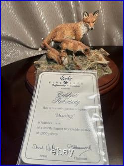 Border Fine Arts Mousing FT06 David Walton Fox & Cubs 873/2950 Ltd Ed COA