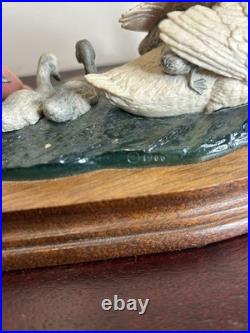 Border Fine Arts Mute Swan & Cygnets N164 Hand Made Scotland Wildlife Figurine