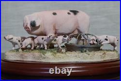 Border Fine Arts Never Satisfied Gloucester Old Spot Sow and Piglets B0442A Border Fine Arts Never Satisfied Gloucester Old Spot Sow and Piglets B0442A