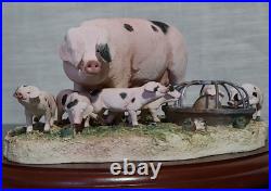 Border Fine Arts Never Satisfied Gloucester Old Spot Sow and Piglets B0442A Border Fine Arts Never Satisfied Gloucester Old Spot Sow and Piglets B0442A