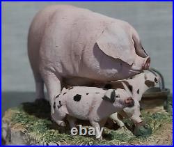 Border Fine Arts Never Satisfied Gloucester Old Spot Sow and Piglets B0442A Border Fine Arts Never Satisfied Gloucester Old Spot Sow and Piglets B0442A
