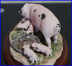 Border Fine Arts Never Satisfied Gloucester Old Spot Sow and Piglets B0442A Border Fine Arts Never Satisfied Gloucester Old Spot Sow and Piglets B0442A
