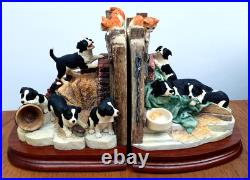 Border Fine Arts'Not A Moments Peace' Collie Dogs & Ginger Cats Bookends B0093