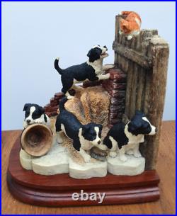 Border Fine Arts'Not A Moments Peace' Collie Dogs & Ginger Cats Bookends B0093