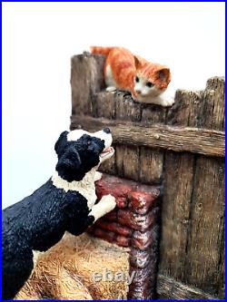 Border Fine Arts'Not A Moments Peace' Collie Dogs & Ginger Cats Bookends B0093