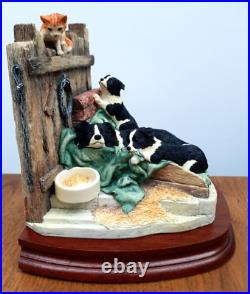 Border Fine Arts'Not A Moments Peace' Collie Dogs & Ginger Cats Bookends B0093