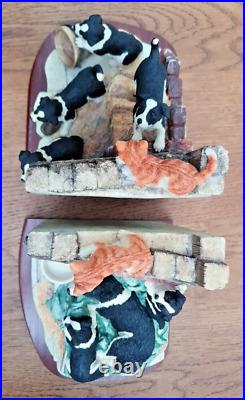 Border Fine Arts'Not A Moments Peace' Collie Dogs & Ginger Cats Bookends B0093