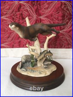 Border Fine Arts Otter and Trout WW5 Vintage 1989 by Elizabeth Waugh