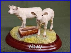 Border Fine Arts'Pair Of Charolais Claves' Figurine. 1997. BO272. 6 Wide. GC