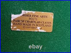 Border Fine Arts'Pair Of Charolais Claves' Figurine. 1997. BO272. 6 Wide. GC