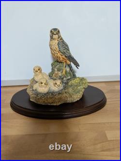 Border Fine Arts RB36. Merlin with Chicks. Great Condition. Plus Plinth. No Box
