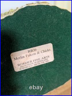 Border Fine Arts RB36. Merlin with Chicks. Great Condition. Plus Plinth. No Box