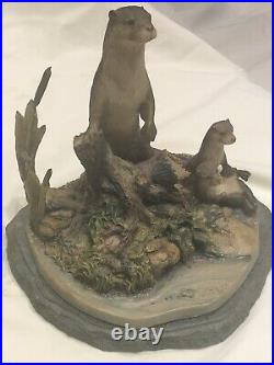 Border Fine Arts Rare D. Geenty Otter Scene Limited Edition 28/850 Lovely Piece