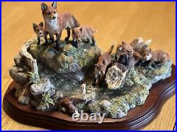 Border Fine Arts Rare Limited Edition Family Outing Fox Sculpture