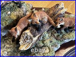 Border Fine Arts Rare Limited Edition Family Outing Fox Sculpture