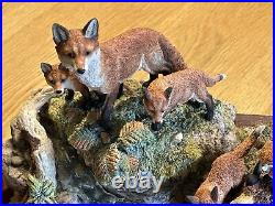 Border Fine Arts Rare Limited Edition Family Outing Fox Sculpture