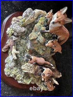 Border Fine Arts Rare Limited Edition Family Outing Fox Sculpture