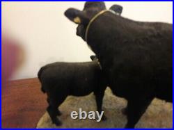 Border Fine Arts Rare Welsh Black Cow And Calf Limited Edition