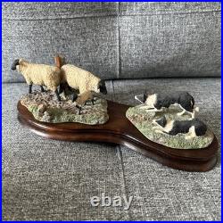 Border Fine Arts Ray Ayres 1981 Suffolk Ewes And Collies Hand Crafted Collectors