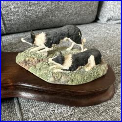 Border Fine Arts Ray Ayres 1981 Suffolk Ewes And Collies Hand Crafted Collectors
