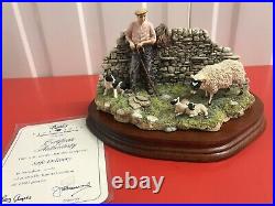 Border Fine Arts Ray Ayres Limited Ed. Safe Delivery Farmer Lambs Collie