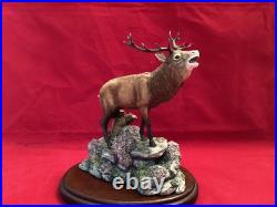 Border Fine Arts Red Stag 151 On Wooden Plinth By David Walton 1992