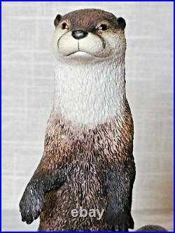 Border Fine Arts Riverview Rare Ltd Edn 170/3000 Large Otter & Cubs Figurine Vgc Border Fine Arts Riverview Rare Ltd Edn 170/3000 Large Otter & Cubs Figurine Vgc
