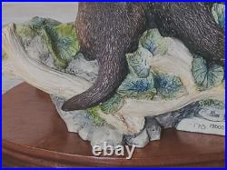 Border Fine Arts Riverview Rare Ltd Edn 170/3000 Large Otter & Cubs Figurine Vgc Border Fine Arts Riverview Rare Ltd Edn 170/3000 Large Otter & Cubs Figurine Vgc