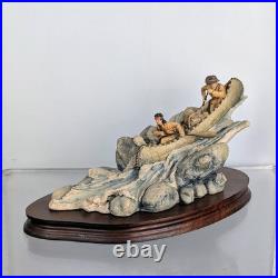 Border Fine Arts Running the Rapids By Don Polland Sculpture Figure Indian Canoe