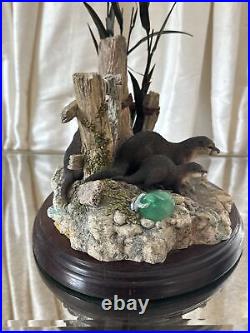 Border Fine Arts Safe Haven Otter Mom and Pup 1994 Ray Ayres Signed Scotland