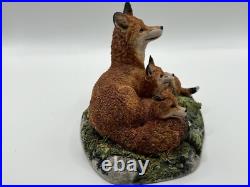 Border Fine Arts Scene'Fox & Family', by D Walton B0038 1996