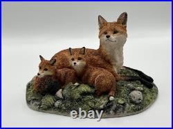 Border Fine Arts Scene'Fox & Family', by D Walton B0038 1996