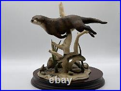 Border Fine Arts Scene Otter and Brown Trout No. WW5 by E Waugh