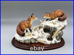 Border Fine Arts Scotland Cool Reception B0092 Foxes in Snow Figure