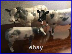 Border Fine Arts Set Belgian Blue Cattle, A4579 Bull, A4582 Cow, &calf 4585 Boxed