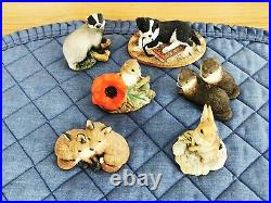 Border Fine Arts Set of 6 Animal Pieces 1999 Hare Fox Badger Mouse Collie