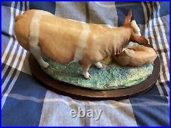 Border Fine Arts Simmental Cow & Calf By Anne Wall Limited 597/850