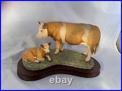 Border Fine Arts Simmental Cow & Calf By Anne Wall Limited 597/850