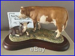 Border Fine Arts Simmental Cow & Calf Limited Edition No 56 With Certs New Pics