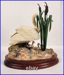 Border Fine Arts Society First One In B0109 Swan With Cygnets Ray Ayres