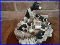 Border Fine Arts'Spilt Milk' Collie & Pups JH99 Herriot Collection By Ayres