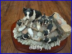 Border Fine Arts'Spilt Milk' Collie & Pups JH99 Herriot Collection By Ayres