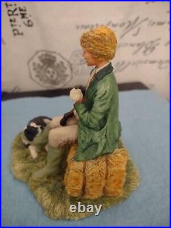 Border Fine Arts Spring Chores man feeding Lamb figurine 5-1/4 tall
